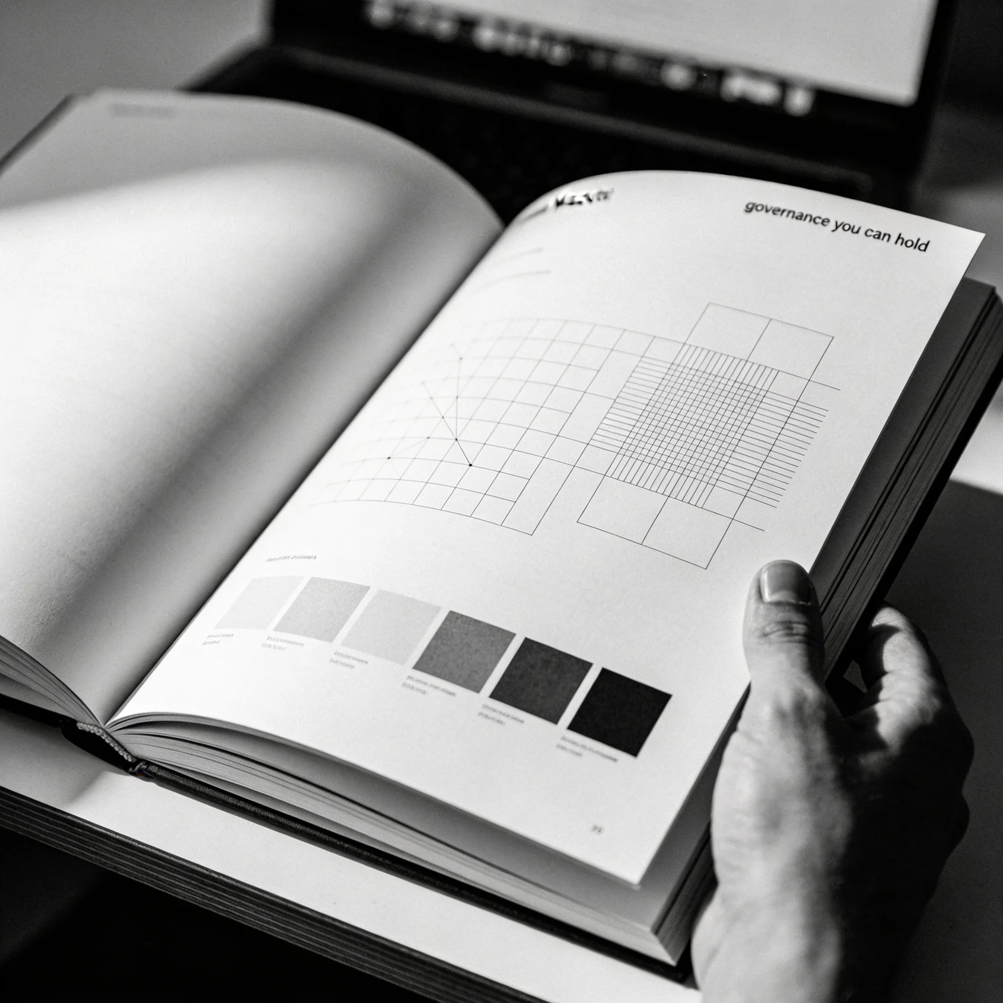 Brand book estratégico e aplicações de identidade de marca para empresa premium
