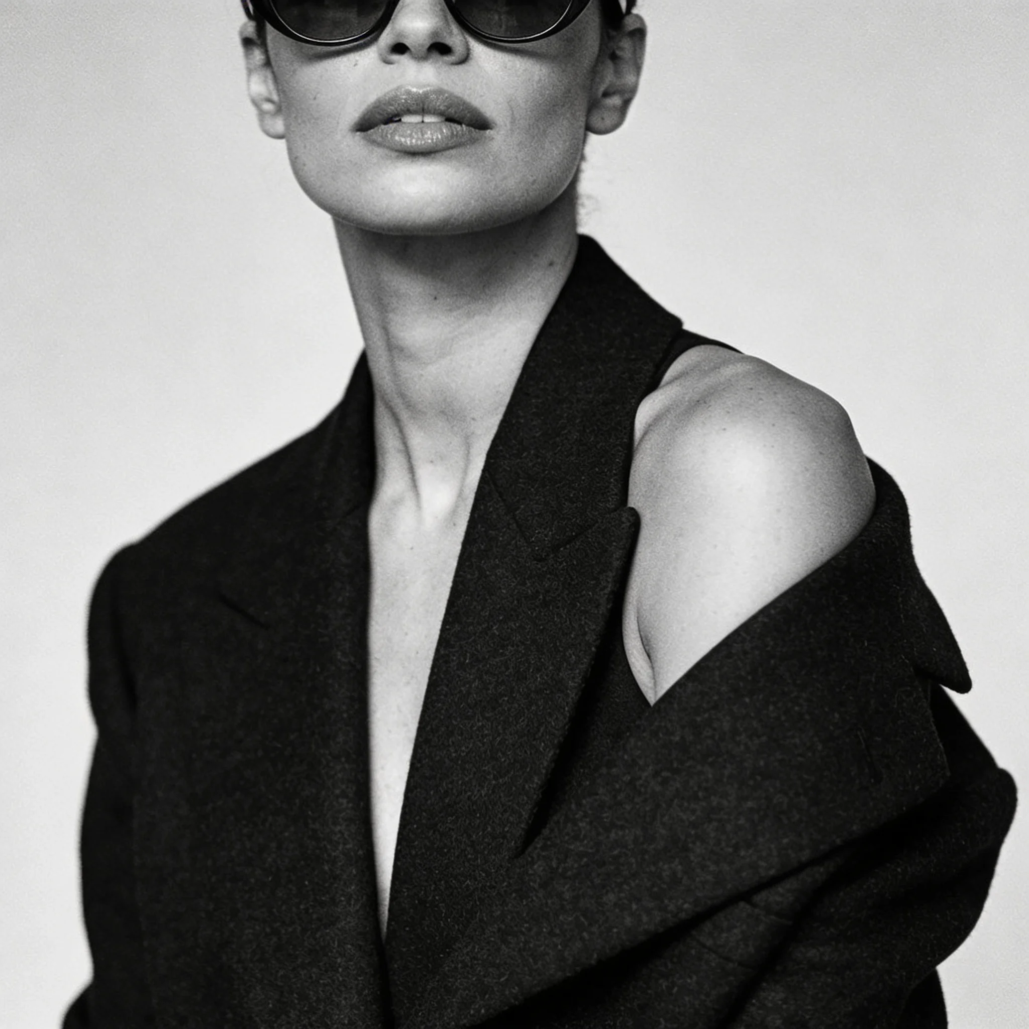 Foto editorial premium para executiva com tratamento fine art em preto e branco